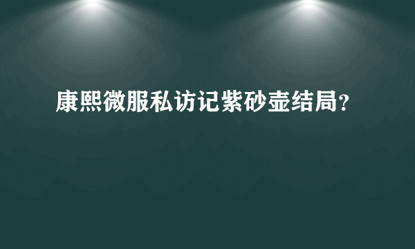 康熙微服私访记紫砂壶结局？