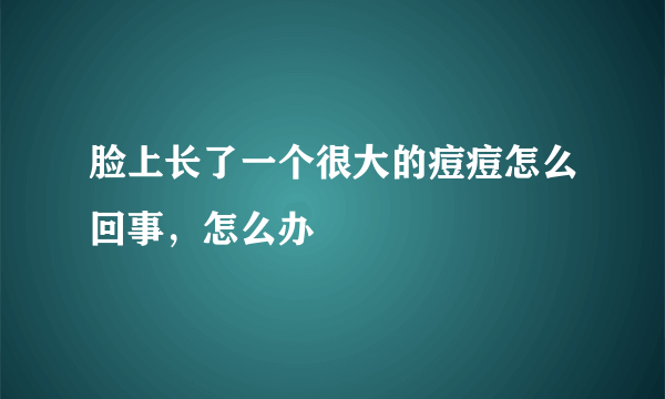 脸上长了一个很大的痘痘怎么回事，怎么办