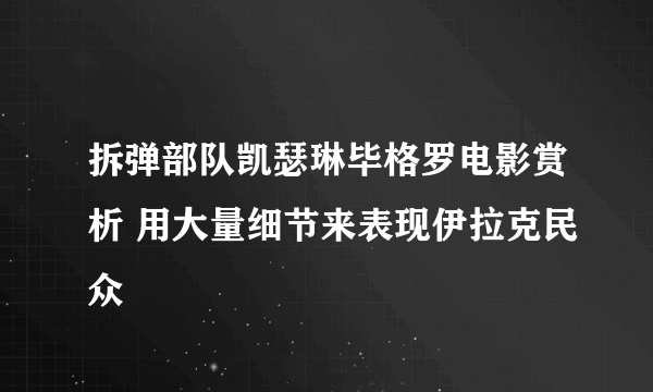 拆弹部队凯瑟琳毕格罗电影赏析 用大量细节来表现伊拉克民众