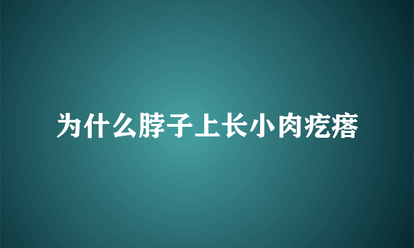 为什么脖子上长小肉疙瘩