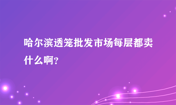 哈尔滨透笼批发市场每层都卖什么啊？