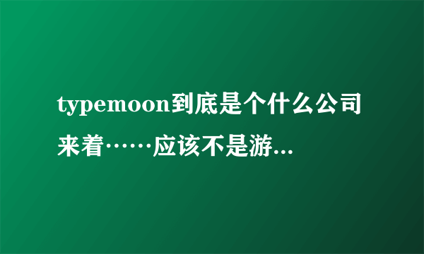 typemoon到底是个什么公司来着……应该不是游戏公司吧？