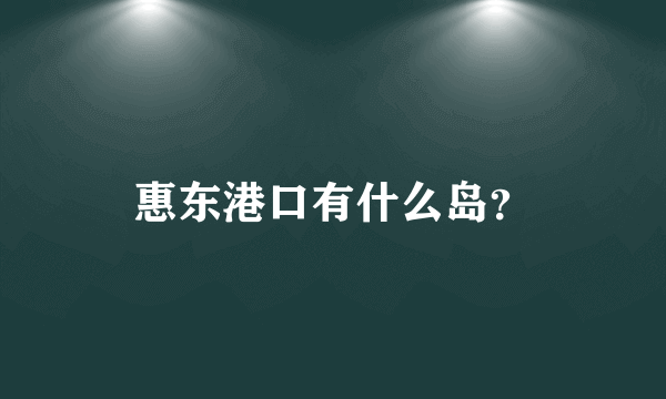 惠东港口有什么岛？