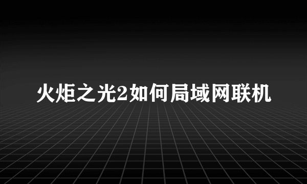 火炬之光2如何局域网联机