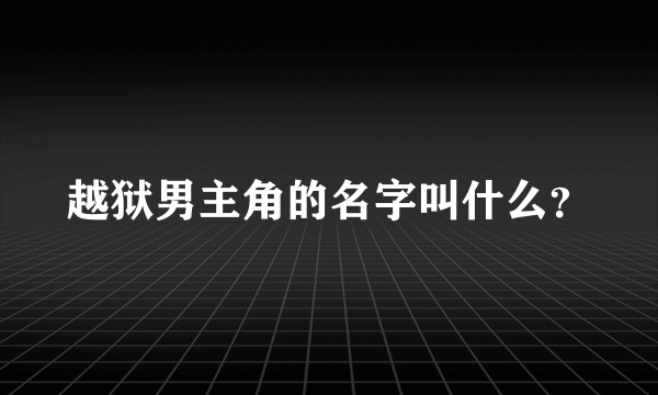 越狱男主角的名字叫什么？