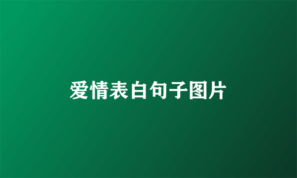 爱情表白句子图片