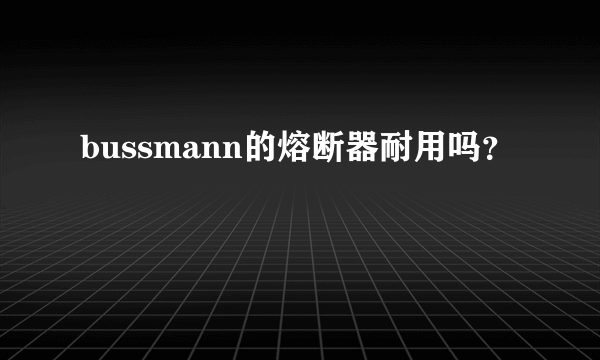 bussmann的熔断器耐用吗？