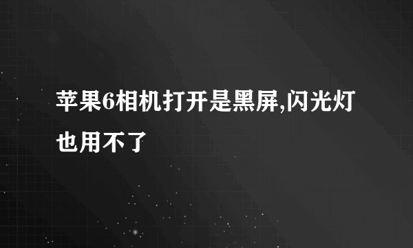 苹果6相机打开是黑屏,闪光灯也用不了