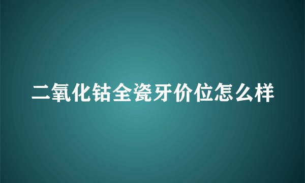 二氧化钴全瓷牙价位怎么样