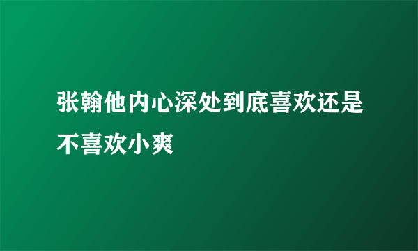 张翰他内心深处到底喜欢还是不喜欢小爽