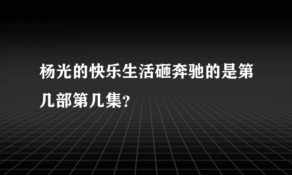 杨光的快乐生活砸奔驰的是第几部第几集？