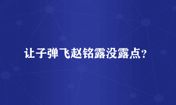 让子弹飞赵铭露没露点？