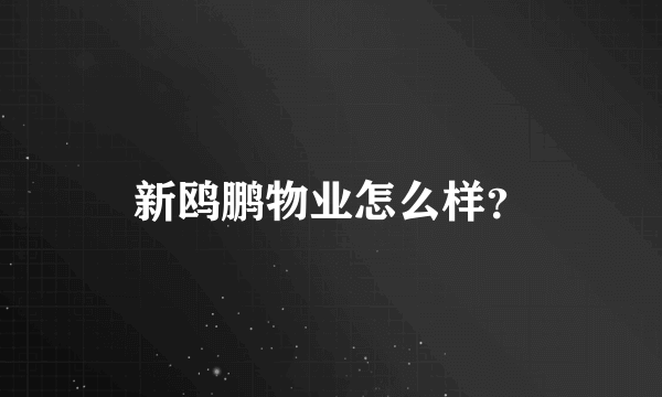 新鸥鹏物业怎么样？