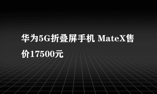 华为5G折叠屏手机 MateX售价17500元