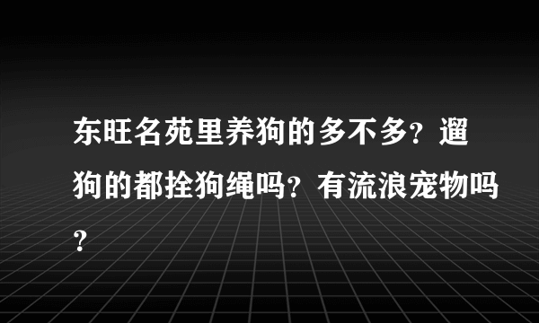 东旺名苑里养狗的多不多？遛狗的都拴狗绳吗？有流浪宠物吗？