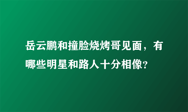 岳云鹏和撞脸烧烤哥见面，有哪些明星和路人十分相像？