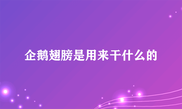 企鹅翅膀是用来干什么的