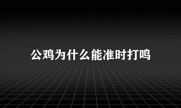 公鸡为什么能准时打鸣