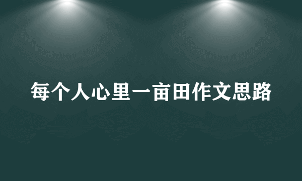 每个人心里一亩田作文思路