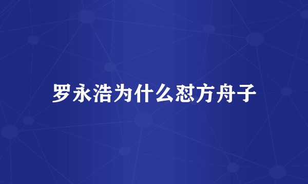 罗永浩为什么怼方舟子