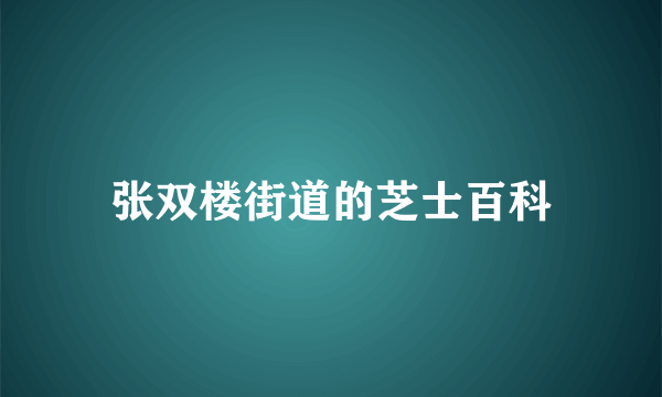 张双楼街道的芝士百科