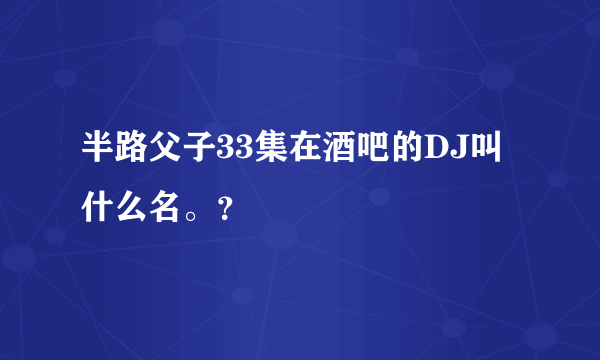 半路父子33集在酒吧的DJ叫什么名。？