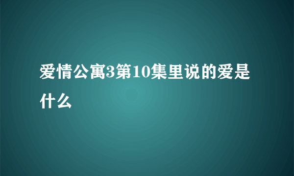 爱情公寓3第10集里说的爱是什么