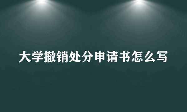 大学撤销处分申请书怎么写