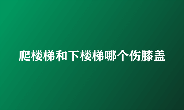 爬楼梯和下楼梯哪个伤膝盖