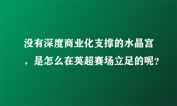 没有深度商业化支撑的水晶宫，是怎么在英超赛场立足的呢？