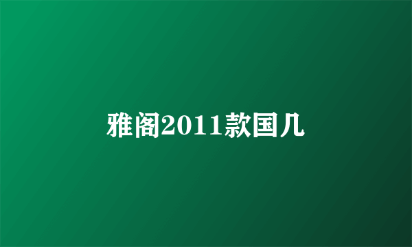 雅阁2011款国几