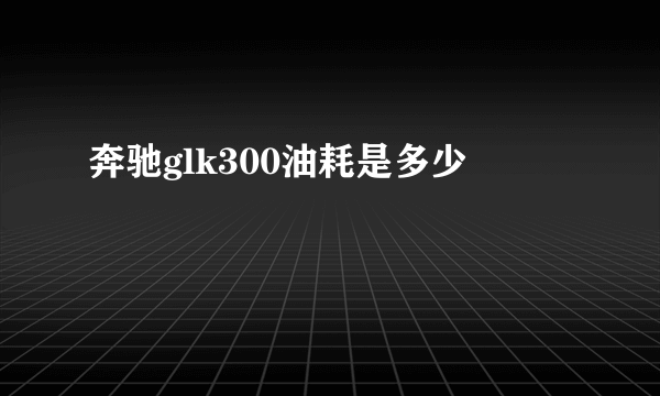 奔驰glk300油耗是多少