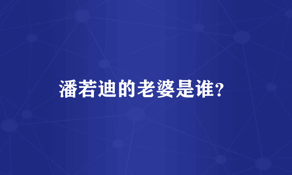 潘若迪的老婆是谁？