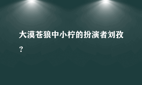 大漠苍狼中小柠的扮演者刘孜？