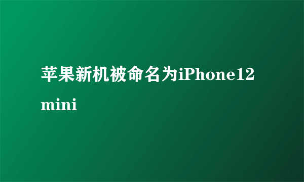 苹果新机被命名为iPhone12 mini