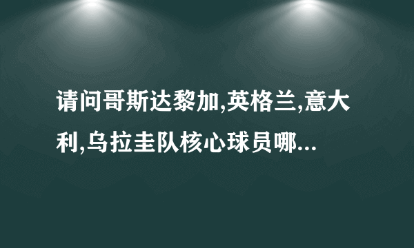 请问哥斯达黎加,英格兰,意大利,乌拉圭队核心球员哪个厉害?