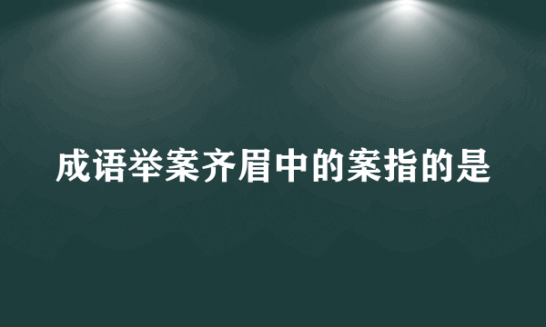 成语举案齐眉中的案指的是