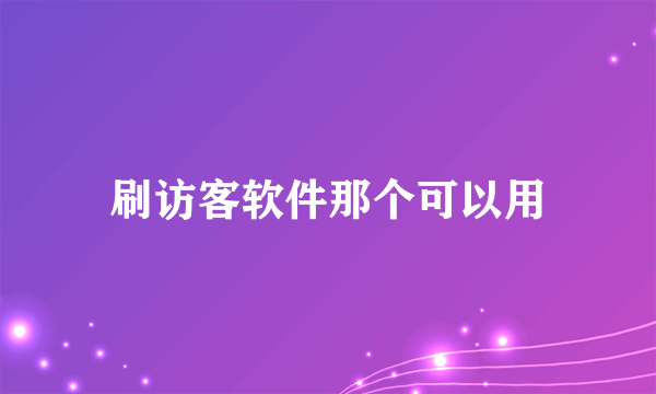 刷访客软件那个可以用