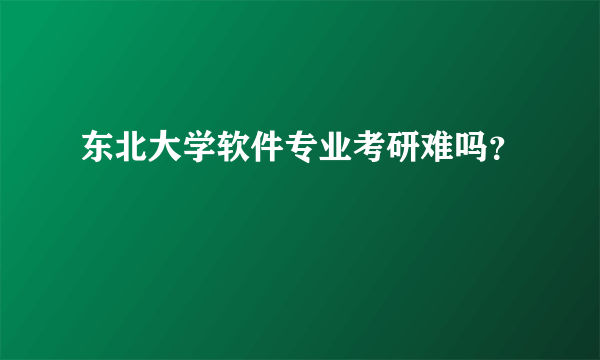 东北大学软件专业考研难吗？