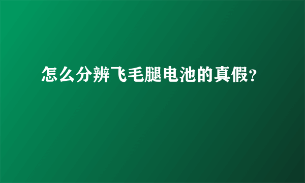 怎么分辨飞毛腿电池的真假？