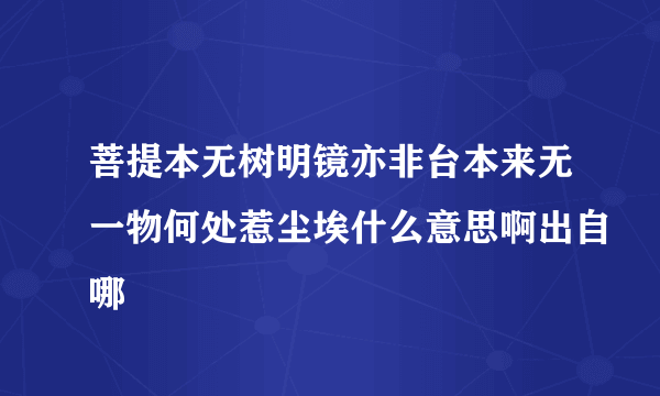 菩提本无树明镜亦非台本来无一物何处惹尘埃什么意思啊出自哪