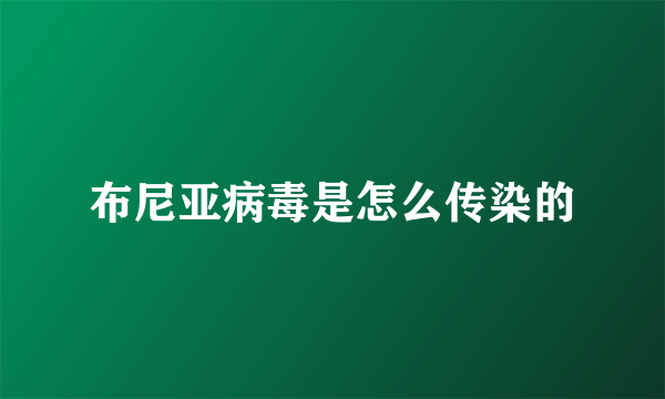 布尼亚病毒是怎么传染的