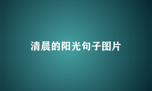 清晨的阳光句子图片