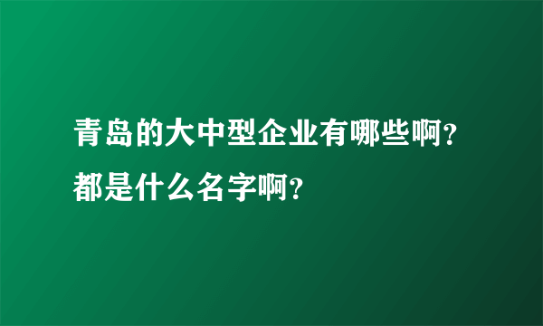 青岛的大中型企业有哪些啊？都是什么名字啊？