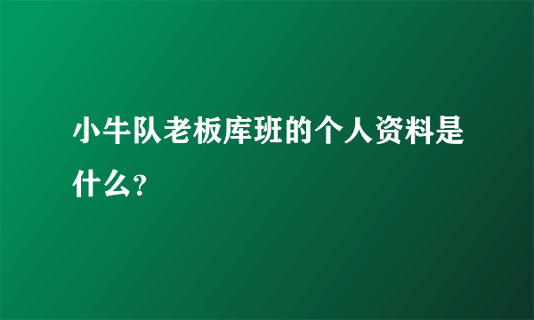 小牛队老板库班的个人资料是什么？