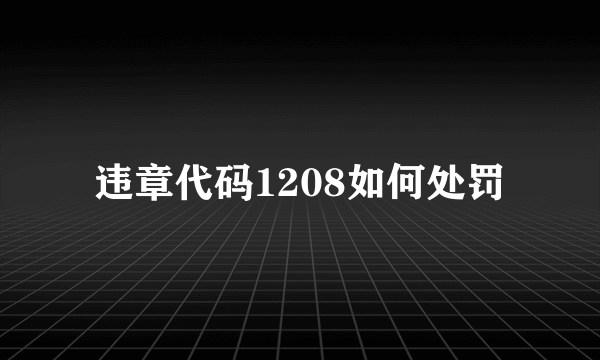 违章代码1208如何处罚