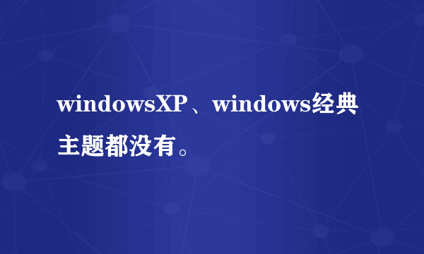 windowsXP、windows经典主题都没有。