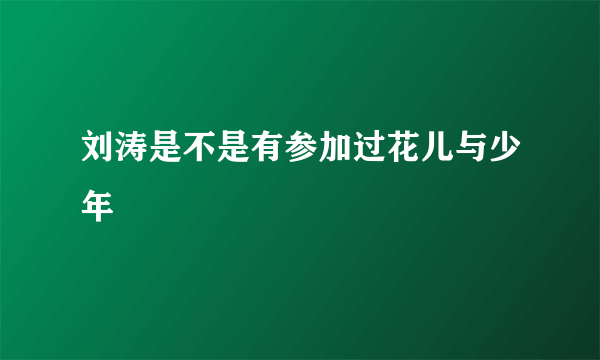 刘涛是不是有参加过花儿与少年