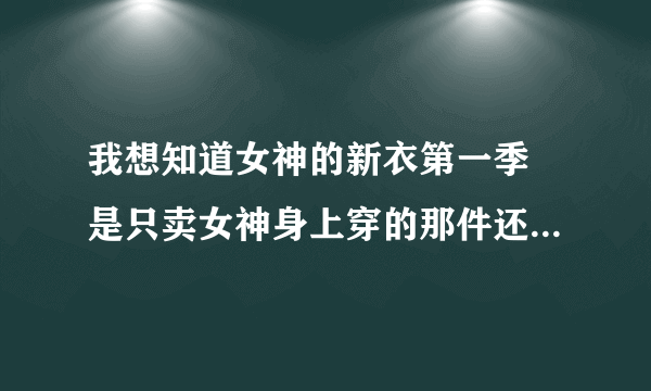 我想知道女神的新衣第一季 是只卖女神身上穿的那件还是设计师设计的整个一系列？不然价格怎么会那么低