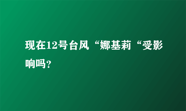 现在12号台风“娜基莉“受影响吗？